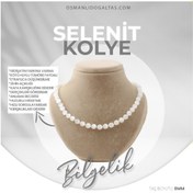 Resim OSMANLI DEĞERLİ TAŞ Sertifikalı Selenit Doğaltaş Kolye 8 Mm, M544 