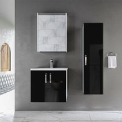 Resim Trio Modül Asmira Banyo Dolabı - 60 cm - 3'lü Set - Siyah 