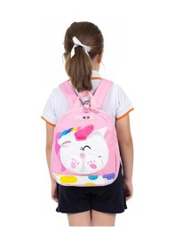 Resim Sevimli Kedi Figürlü Anaokulu Çantası - Pembe #REF! 