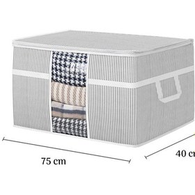 Resim 5'li Mega Boy Pencereli Yorgan Hurcu - Yastık Yorgan Düzenleyici Saklama Hurcu 75 X 40 X 40 Cm Gri 