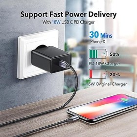 Resim Ugreen Örgülü 36W PD Type-C to Lightning Hızlı Şarj ve Data Kablosu 1 Metre 