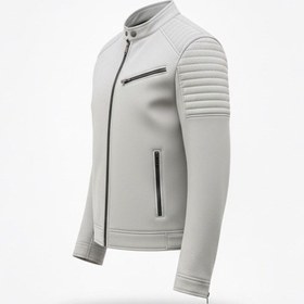 Resim AFYON PASTEL Kapitone Omuz Detaylı Süet Görünümlü Erkek Biker Ceket 