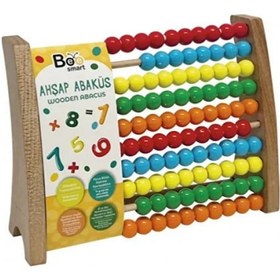 Resim Bee Smart Doğal Ahşap Montessori Renkli Sayı Eğitici Boncuk Abak BEESMART.021 