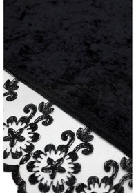 Resim Favora Fatih Güpürlü Kadife Fiskos Örtüsü Siyah 