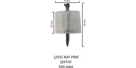 Resim Çivili Raf Pimi Şeffaf 500 Adet 