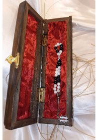 Resim Kehribar Beşiktaş Tespih Beyrut Toz Kehribar Tesbih Ahşap İşlemeli Kutu Bjk Taraftar Siyah Beyaz Beyaz - Siyah 