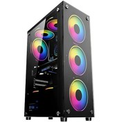 Resim Revenge Clear 500W Temperlı Cam Sıyah 3x 12CM Rgb Fan Gaming Kasa 