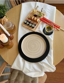 Resim Siyah Ahşap Supla Amerikan Servisi Ve Bardak Altlığı 2'li Takım Siyah 