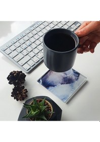 Resim Decorita Cam Bardak Altlığı Ocean Desen 4'lü Takım 10 x 10 CM Çok Renkli 