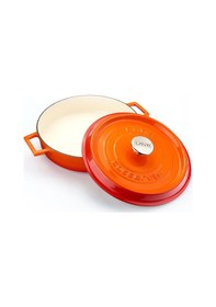 Resim Lava Döküm Çok Amaçlı Yayvan Tencere Ø 28 Cm. İç Krem, Edition Serisi Turuncu Turuncu 