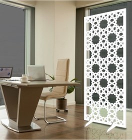 Resim Liar Dekor Liar Ahşap Seperatör (Paravan) - KSP-211 - (10 mm) - (69 cm x 139 cm) - (Beyaz) 