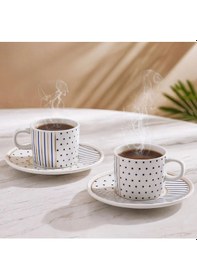 Resim Güral Porselen Mental 4 Parça Çay Fincan Takımı 65481 Beyaz 