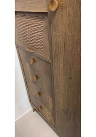 Resim Ahşap Bombeli Çekmeceli Mutfak Kiler Dolabı Ekmeklik Barok Ceviz (485413902) 