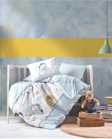 Resim Cotton Box Mavi Bear Pamuk Bebek Nevresim Takımı 