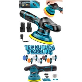 Resim Normadia 7 Başlıklı Çok Fonksiyonlu Şarjlı Polisaj Makinası Seti 