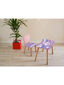 Resim Popcorn Kids Unicorn Sandalyeli Aktivite Masa Seti 