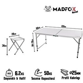 Resim Madfox Nomad Duo Tabureli Katlanır Kamp Masası Seti 