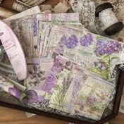 Resim 100 adet Retro Çiçekli Geri Dönüşüm Defteri Kağıt Kiti - Botanik Bitki Eforu Koleksiyonu DIY El Sanatları, Albüm Süsleme, Hediye Paketleme için 