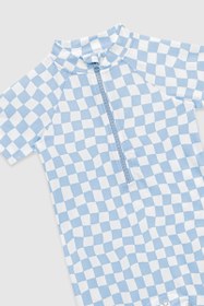 Resim UV Korumalı Bebek Tek Parça Alttan Çıtçıtlı Önü Fermuarlı Mayo Groovy Checker - 12-18 Ay / Groovy Checker 
