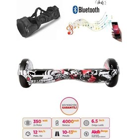 Resim Citymate Elektrikli Kaykay Hoverboard Bluetooth Hoparlörlü 6.5 İnç Grafiti D06 +Çanta 