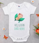 Resim Bitmeyen Kartuş Bk Kids Hoş Geldin Bebek Tasarımlı Beyaz Bebek Body Zıbın-8 