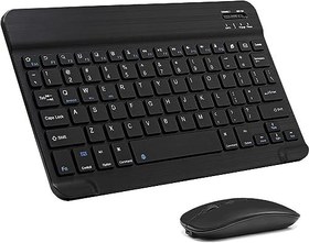 Resim Apple Uyumlu iPad A16 11" Model Tablet Için Uyumlu Slim Şarjlı Bluetooth Klavye Ve Mouse Seti (Siyah) 
