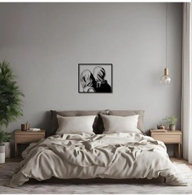 Resim Metal Dekor Aşıklar Lovers Metal Duvar Tablosu Soyut 