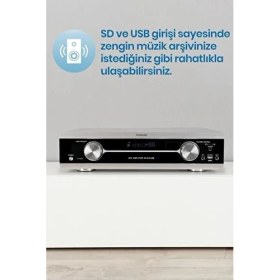 Resim Goldmaster Av-304 USB 6 Kanal Ev Anfisi VFD Ekranlı Karaoke Fonksiyonu ile 