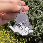 Resim Komik Kedi Topla Oyuncak Anahtarlık Kolye, Sallanan Kedi Anahtarlık, Kedi Topla Oyuncak Komik Kolye 
