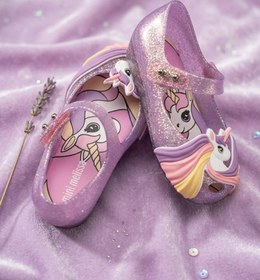 Resim Mini Melissa Ultragirl Unicorn Simli Lila Kız Çocuk Babet Ayakkabısı | 22-30 Numara | İkonik Kokulu 