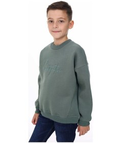 Resim Toontoy Kids Toontoy Erkek Çocuk Nakışlı Sweatshirt Yeşil 