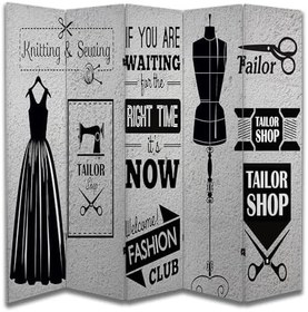 Resim Moda Tasarımlı Özel Tasarım Paravan Room Divider 180 x 200 cm 