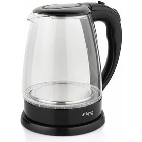 Resim KİNG KSI1001 Alice 1.8 Lt Işıklı Cam Kettle Su Isıtıcı 