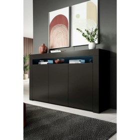 Resim Ecm Konsol SDB604BLK LED Aydınlatmalı Şık Raflı Modern ve Zarif Konsol Siyah Mat Büfe 