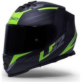 Resim Ls2 Storm 2 Nerve Neon Sarı Kapalı Motosiklet Kaskı Siyah Camlı Siyah - Neon 