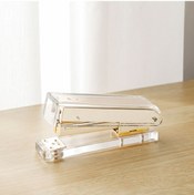 Resim Monyee Şeffaf Akrilik Zımba Makinesi - Büyük Boy Gül Altın Renkli, Dayanıklı Ofis Malzemesi 