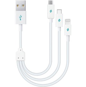 Resim Ttec Minicable Trio Serisi 30cm 3in1 Lightning / Micro Usb / Type-c Data Şarj Kablosu Beyaz 