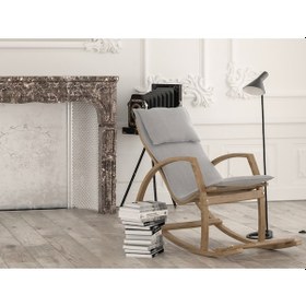 Resim Mobildecoaş Mobildeco Vezir Ahşap Sallanan Sandalye Dinlenme Koltuğu Gri 