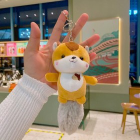 Resim Silver1 Peluş Bebek Aşk Düğmesi Çanta Kolye Sevimli Biblolar Bebek Çekicilik Küçük Kolye Anahtarlık (Yurt Dışından) 