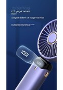 Resim Ankatek Dijital Ekranlı 5 Kademeli Usb Şarjlı Mini Katlanır El Fanı Vantilatör 