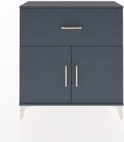 Resim Arges Şifonyer Tek Raflı Tek Çekmeceli 2 Kapaklı 88x30x96 Antrasit-antrasit Antrasit 