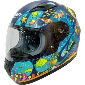 Resim Sway Sw 815K Ocean Black Blue Full Face Çocuk Kaskı 