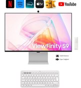 Resim Samsung 5K(5120 x 2880) Mat Yüksek Çözünürlük, 4k-Kameralı Akıllı Monitör 27"inç 68 cm Ekran (Mini-Dp) Premium Slim Tasarım-Bluetooth Tizen™ Akıllı Tv-Monitör+ Hareketli Askı Aparatı+ Kablosuz Klavye 