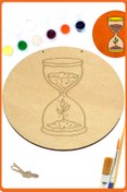 Resim Art inside Kum Saati Ahşap Boyama Tuval Seti Hediye Hobi Kiti 20 Cm 