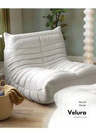 Resim Muvva Berjer & Pofuduk Relax Koltuk & Armut Tekli Koltuk - Beyaz Beyaz 