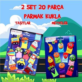 Resim 2 Set - 20 Parça Tox Taşıtlar ve Meyveler Parmak Kukla T105 T181 