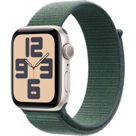 Resim Apple Watch Se Gps + Cellular 44MM Starlight Aluminium Case With Lake Green Sport Loop 