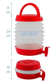 Resim NUBLADO Musluklu Katlanır Su Bidonu Outdoor Akordiyon Kamp Çeşme Piknik Damacana Içecek Şişesi Kova Kırmızı. 