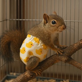 Resim Yeniden Kullanılabilir Yıkanabilir Sincap Bezi - Sevimli Sarı Ördek Desenli, Küçük Evcil Hayvanlar, Kuşlar ve Dış Mekan Maceraları İçin Emici Yumuşak Eğitim Bezi - Kolay Temizlenebilir Kafes ve Seyahat Aksesuarları, Eğlenceli Hayvan Tasarımı 