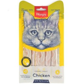 Resim Wanpy Creamy Treat Tavuk Etli Likit Creamy Kedi Ödülü 5Li Paket (5 x 14 Gr) 